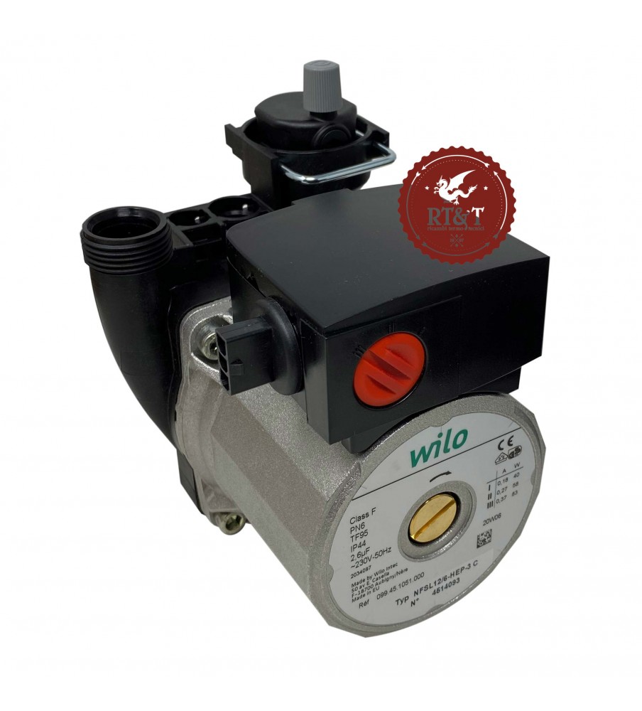 Wilo pump circulator NFSL 12/6-HEP-3 C Ariston boiler New Ermetica, New Rugiada, Selecta 65105804, ex 65102799