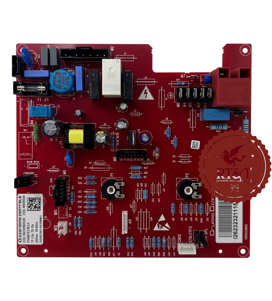 Ignition and modulation board Fondital boiler Panarea, Vela, Victoria 6SCHEMOD12, ex 6SCHEMOD11