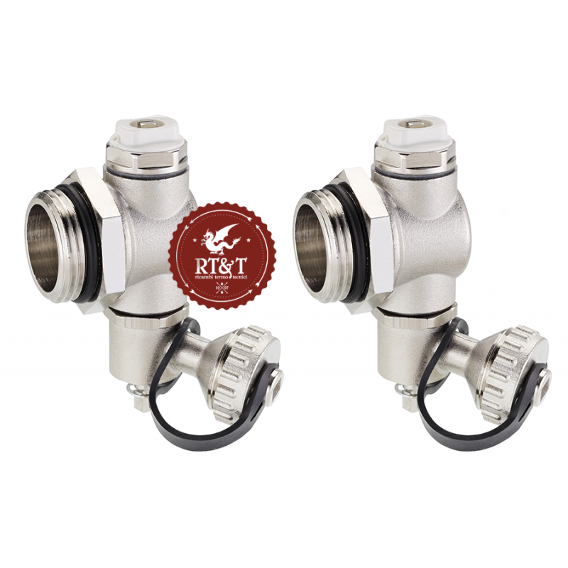 Terminal pair with manual air vent valve and filling tap Emmeti boiler 01306158