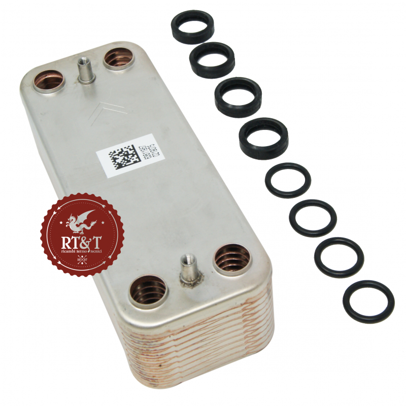 Sanitary heat exchanger 20 plates Riello boiler 4365009