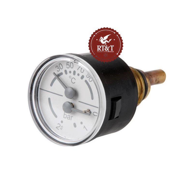 Thermo pressure gauge e.l.m. Leblanc boiler Acela, GLM, GVM 87167430560, ex 8716707004