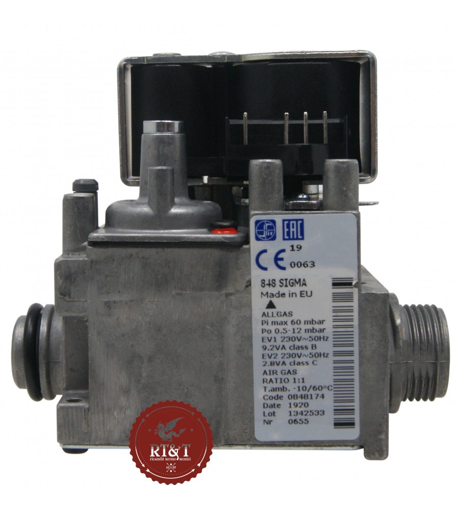 Gas valve SIT 848174 Ariston boiler Cares Premium 24 EU, Cares Premium 30 EU, HS Premium 24 EU, HS Premium 30 EU 65114223