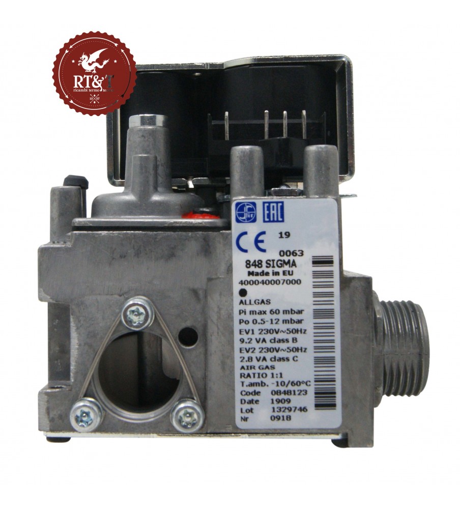 Gas valve SIT 848123 Ecoflam boiler Ecoblu 60000537