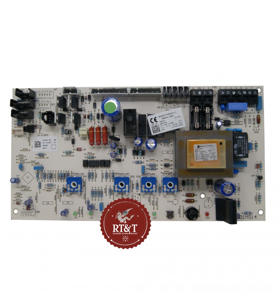 Ignition and modulation board DIMS14-UN01 Unical boiler Alkon 24 B60 with fan assembly IME 95000771